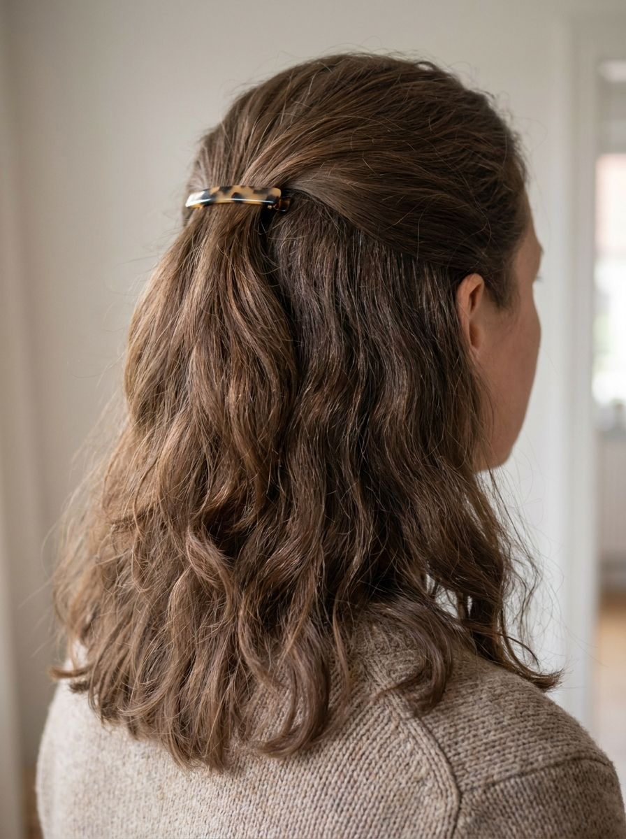 Half-Up mit kleiner Haarspange - Frisuren für offene Haare